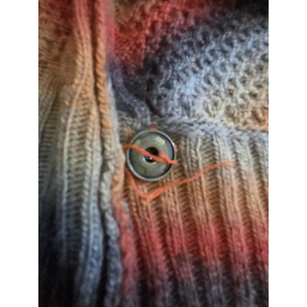 Denocracy L/XL Horizontal Stripe BOHO Poncho (red,Purple,Brown earth tones) - Picture 5 of 7